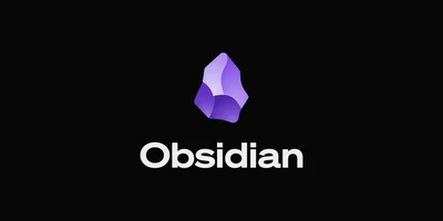 Obsidian logo with a black background.